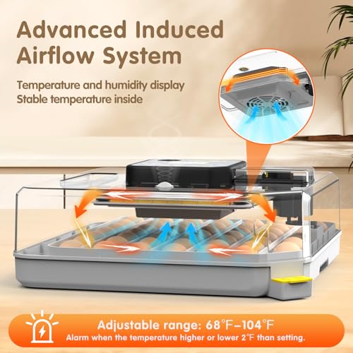 Egg Incubator 48 Eggs Automatic Egg Turning Chicken Incubators for Chicken, Ducks, Goose, Pigeon, Quail, Parrot Incubator for Farm - size: 48 eggs