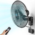 20" Wall Mounted Fan with Thermostat & Remote, Oscillating Fan | Wall Mount Fan, 1-18H Timer, 3-Speed 4750 CFM High Velocity Industrial Wall Fan for Garage, Farm, Patio, Workshop, Barn - size: 20 inch