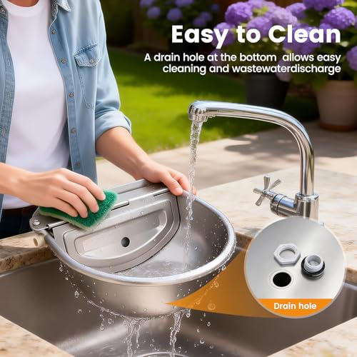 Large Automatic Dog Water Dispenser Outdoor, with Float Valve | Heavy Duty 304 Stainless Steel, Auto Refill Water Bowl, For Dogs Cats Pig Cow Goat Sheep Deer Chicken