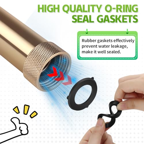 Heavy Duty Brass Twist Hose Nozzle, Adjustable Garden Water Hose Nozzle, 3/4’’ GHT Water Spray for Garden, Lawn, Car Wash & Outdoor Cleaning - style: Twist Adjustable 1
