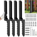 4 Pcs Fence Post Repair Kit, Heavy-Duty Fence Post Anchor Ground Stakes, Thickened Stabilizer for Repairing Tilted or Broken Wooden Posts (4)