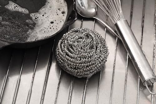 New Star Foodservice Extra Large (50 Grams) Stainless Steel Sponges Scrubbers, Set of 12