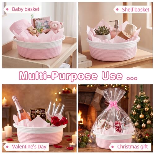 Yeezube Woven Basket Gift Basket Storage Baskets with Gift Bag Card Ribbon Tissue Paper for Wedding Gifts Empty Graduation Gifts Stuffers Baby Shower