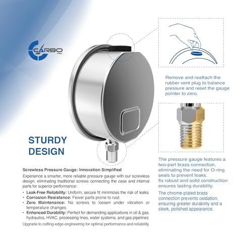 2000 PSI Glycerin Liquid Filled Pressure Gauge, 4" Dial, 1/4 NPT Lower Mount, 304 Stainless Steel Case, Brass Wetted Parts, Dual Scale PSI/Bar - ASME B40.1 Grade A - size: 0-2000 Psi, style: STANDARD