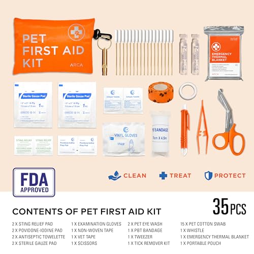 ARCA PET Dog First Aid Kit - Pet Emergency Kit - Water Resistant High Visibility Reflective First Aid Pouch Dog Camping Essentials for Hiking, Backpacking, Sports, Hunting - size: Ready-Go Pouch