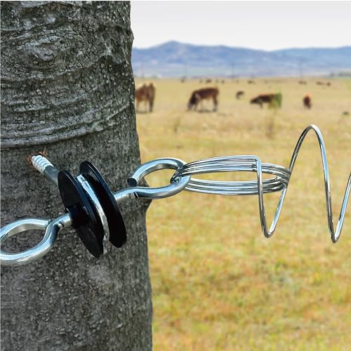 2 Pack Electric Fence Gate Kit, with Spring Gate Handle, 2 Anchor Insulators and 23 Feet Tension Big Spring，for Electric Fence Gate Livestock Fence Agricultural Fencing and Pasture - style: PK2 Spring Gate Kit