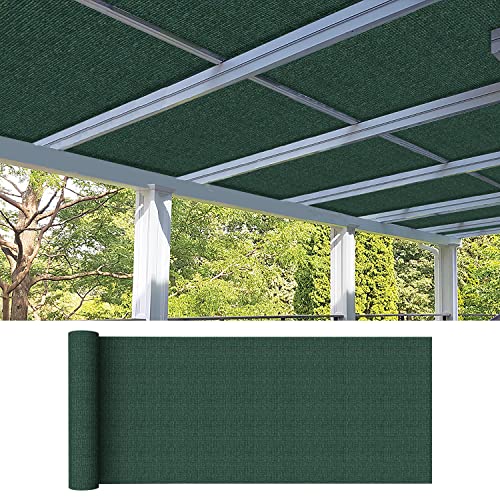 08' × 15' Sun Shade Cloth Outdoor 95% UV Block Sunblock Shade Cover Fabric Roll Privacy Screen Fence for Pergola, Carport, Patio, Deck, Awning, Garden, Yard, Balcony, Backyard, Brown - color: Green, size: 0 8' x 1 5'