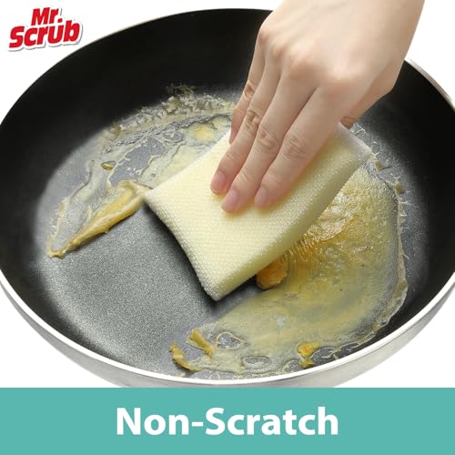 Mr. Scrub All-Purpose Sponges, Non Scratch, for Washing and Cleaning Dishes, Premium Scrub and Scrubbers, 12 Pads, Ideal for Kitchen, Bathroom - size: 12 Pack
