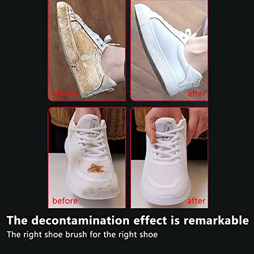 GUZI 2Pcs Professional Cleaning Shoe Brush Plastic Soft Brush Hard Brush Household Cleaning Set Shoe Care Leather Care Shoe Brushes for Cleaning