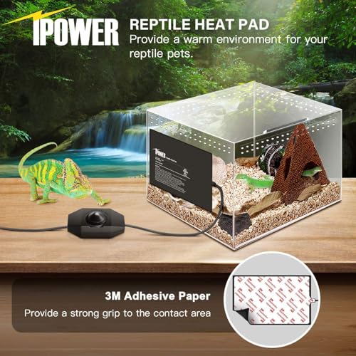 iPower 8x12 Inch Reptile Heating Pad with Adjustable Controller Knob, Under Tank Heater Mat for Turtles, Lizards, Snakes, Amphibians & Small Pets, 2 Pack - size: 8 X 12 Inch, style: 2 Pack Heat Pad with Adjustable Knob