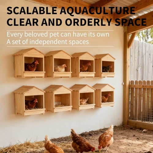 Wooden Chicken Nesting 32x29x38cm Portable Chicken Coop with Detachable Ramp, Indoor/Outdoor Hen House for Egg Laying - Can be Wall-Mounted or Ground Use, Easy Clean Poultry Supplies for Backyard Farm - size: 12.6"L x 11.8"W x 15.0"H