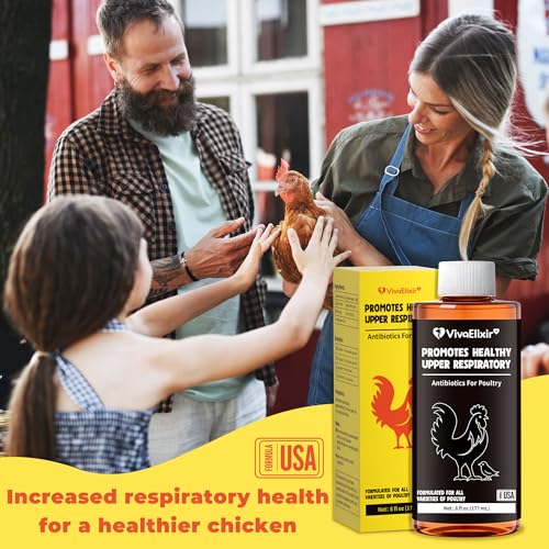 Respiratory Aid for Poultry - Chicken Supplement - Drinking Water Additive - Supports Respiratory Health in Roosters - Suitable for All Birds - 6 oz Dropper - Made in USA