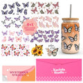 Kaciola 10 Sheets UV DTF Cup Wraps for 16 oz-Butterfly Theme UV DTF Stickers, 1 Sheet Mysterious Pattern Transfer, Rub on Transfers Stickers for 16 oz Libbey Glasses Crafting - style: Butterfly