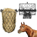 Yaocom 2 Set Black Wall Mount Hay Feeder for Horses Goats Heavy Duty Hay Rack with Net Slow Feeder Wall Mounted for Stall Barn, Easy to Install and Save Hays (Square) - color: Black