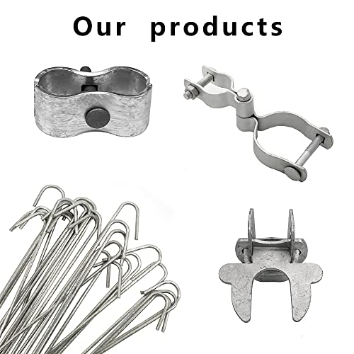 1-3/8" x 2-3/8" Chain Link Fence Gate Post Hinge, Heavy Duty Gate Hinges with 1-3/8" Female Hinges （2 Piece） and 2-3/8" Male Hinges （2 Piece）, Nut/Bolt Included, 3mm Thickness.