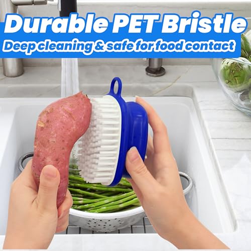 2-Pack Vegetable Brush | Non-Slip Grip Veggie Scrubber for Cleaning Food, Fruits, Potatoes