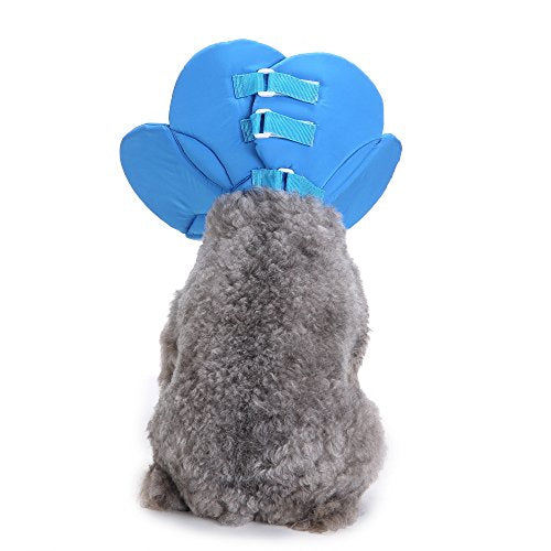 Dog Collar, Pet Cone E-Collar Flower Soft Elizabethan Waterproof Grooming Recovery Protecive Adjustable Collar for Puppy Small Medium Dogs (S Neck:9-11in, Blue) - color: Blue, size: S Neck:9-11in