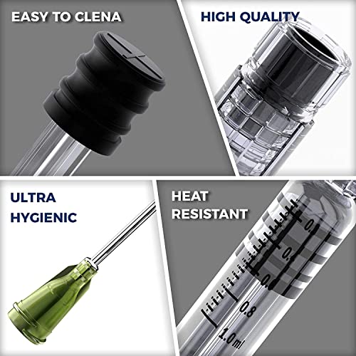 MyMed 5 Pack Borosilicate Glass Luer Lock Syringe 1ml Capacity Reusable Glass Syringes - Use for Arts and Crafts, Thick Liquids, Oils, Vet, Glue, Lab, Ink with GA Blunt Tip Pet Safe Needles - style: Classic