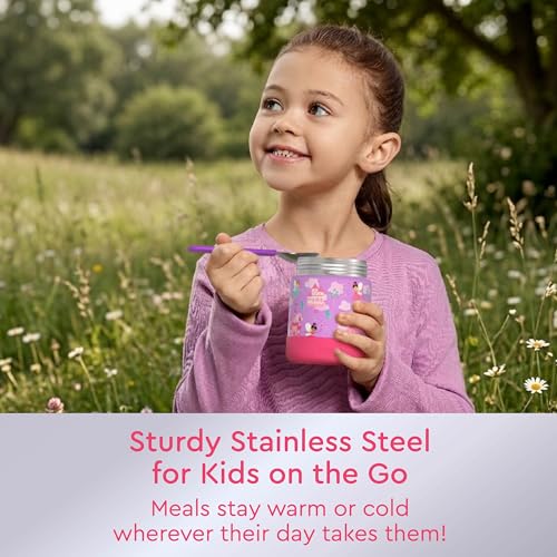 Bentgo Kids Stainless Steel Leak-Proof Food Jar for Hot or Cold Food | 11 fl oz Double Insulated Container with Removable Silicone Bumper, Dishwasher Safe, Easy Open Lid, Ages 3+ (Fairies) - color: Fairies