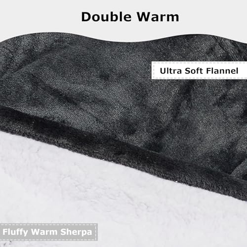 THREE POODLE Wearable Blanket Hoodie for Women, Oversized Sherpa Sweatshirt Blanket for Adults Men, Cozy Gray Hooded Blankets, Gifts for Teen Girls Women Mom Sister - color: Dark Gray, size: Adult