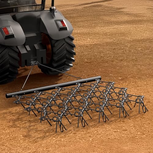 VEVOR Drag Harrow,5 ft x 4.5 ft Durable Chain Harrow with 60 Sharp Teeth,Suitable for ATV UTV Tractor, Ideal for Soil Preparation, Seeding, Smoothing Landscapes, and Yard Gravel Driveway Maintenance - size: 5 x 4.5 ft