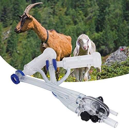 GLOGLOW Goat Milking Cluster, Sheep Milking Kit with Milker Claw Assembly for Mobile Milking Machine Teat Cup Milk Collector for Farm Animals | for Mobile Milking Machine, Teat Cup Milk Collector, for Farm Animals