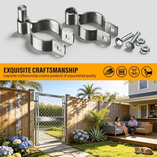 2 Pack 1-7/8" x 1-5/8" Chain Link Fence Gate Hinge, 304 Stainless Steel Heavy Duty Male Female Post Hinges with Bolts and Nuts - color: 1-7/8", size: 1-5/8 Inch