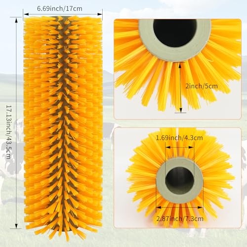 Entire Livestock Scratching Brush Horse Scratcher Full Massage Grooming Brush Animal Back Itch Relief With 16 Screws for Goat，Cattle, Sheep, Horses, Pigs (Yellow)