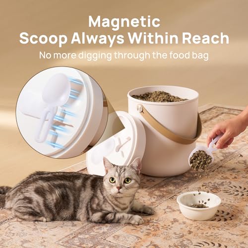 smartoo Vacuum Cat Dog Food Storage Container 10 lb, Dry Pet Food Storage | 10.6 Qt Airtight Cat Food Storage Container with One-Button Easy Use, Magnetic Scoop Incl., BPA-Free, Durable, Rechargeable