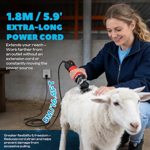 Sheep Shears Electric 1000W 3700RPM for Goat, Cattle, Alpaca & Horse