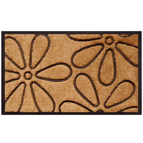 Calloway Mills 10016 Flowers Coir and Rubber Heavy-Duty 18" X 30" Doormat - color: Flowers