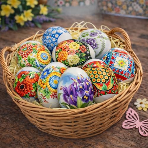 Pack 10 Thermo Heat Shrink Sleeves - Easter Egg Decorating Kit - Ukrainian Pysanky Supplies - Decorative Egg Wraps - Easter Decoration Wraps Pysanka Pysanky - for 70 Eggs