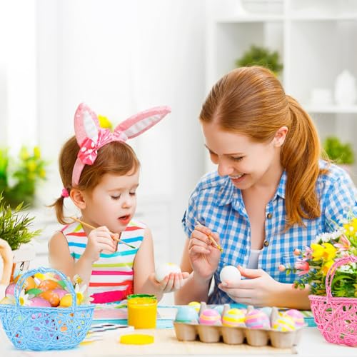 6 Pcs Easter Egg Baskets - Handmade 6 Colors Easter Baskets | for Easter Theme Garden Party Favors, Easter Eggs Hunt, Easters Goodies Goody, Basket Fillers