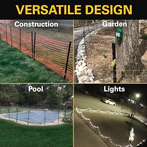 Zareba 4-Foot Step-in Electric Fence Posts - 28 Pack for Electric Fence System - Sturdy Construction - A-48B28, Black - Easy to Install Step in Posts, Includes 28 - style: 28 Black Posts