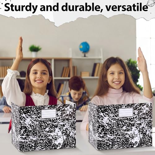 Sabary 24 Pack Desk Dividers for Students,Marble,Black | Privacy Folders Testing Dividers with Labels, Standard School Privacy for Classroom Teacher Supplies - color: Black, style: Marble