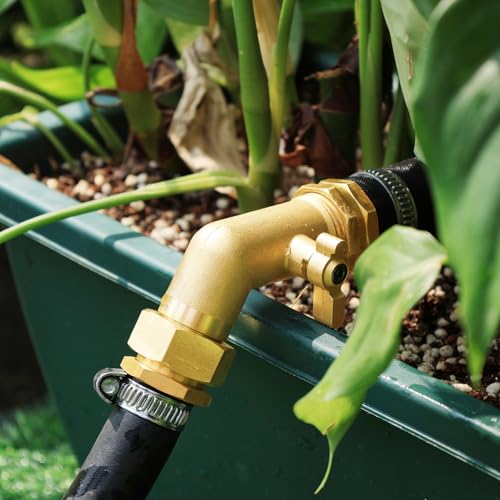 Adjustable Brass Hose Nozzle with 45-Degree Switch Valve - 3/4 GHT Thread High Pressure Sprayer for Car Washing, Garden Irrigation & Daily Cleaning - color: Sprinkler+Nozzle+Valve B