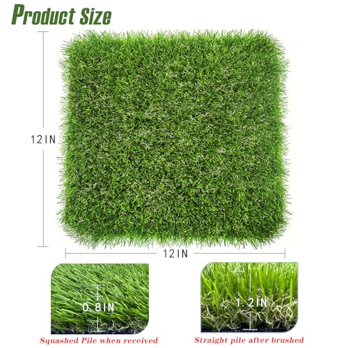 8 Pack Washable Chicken Nesting Box Pads for Laying Eggs, Artificial Grass Nesting Pads for Chicken Coop, Nesting Box Liners Bedding for Hen Lawn Indoor Outdoor - 12"x12"1.2"