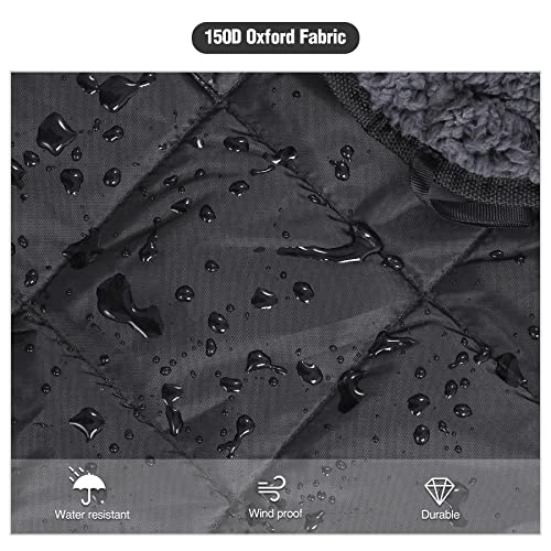 REDCAMP Large Outdoor Blanket 59"x50" Sherpa Fleece Lining, Black | Cold Weather Warm Thick Outdoor Blanket Comfy Foldable & Windproof for Camping Stadium,Car,Picnics,Pet,Trip,Machine Washable - color: Black&grey/50"x59"