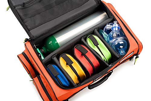 Scherber Fully-Stocked Premium First Responder Bag | HSA/FSA Approved | Large Pro EMT/EMS Trauma, Bleeding & Oxygen Medical Kit | CAT Tourniquet, HyFin Chest Seal & 260+ First Aid Supplies (Orange) - color: Orange