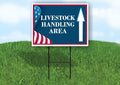Livestock Handling Area 4Th Of July American Flag Usa Patriotic Bunting Up Arrows Double Sided 18x24 in. Yard Road Sign - size: Double Sided Up Directional Arrows