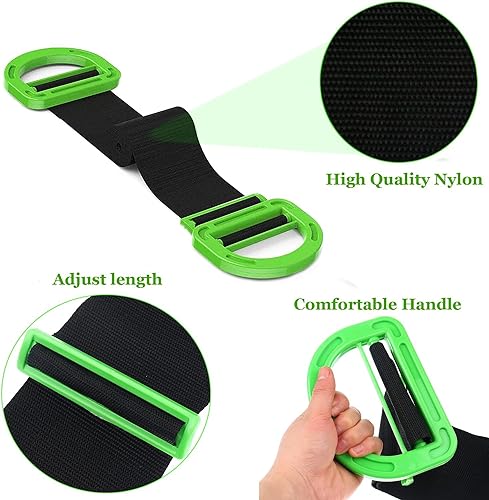 Moving Straps,2 Pack 1-Person Adjustable Handle Moving Lifting Strap for Moving Furniture, Appliances, Objest Up to 600lbs | 2 Pack 1-Person 2 Mover Lifting Strap for Moving Furniture, Appliances, Objest Up to 600lbs - color: Green-1Person Straps