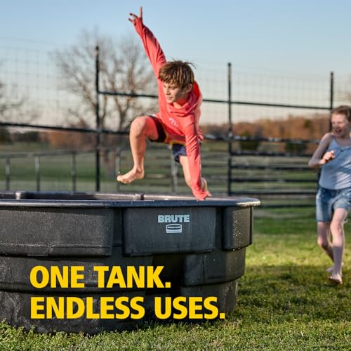 Rubbermaid Commercial Products Stock Tank 300-Gallons Structural Foam Heavy Duty Container for Livestock/Animal/Cattle Feed & Water Outdoor Homemade Pool/Hot Tub/Bathtub & Pet Cleaning/Dog Wash - size: 300 Gallon