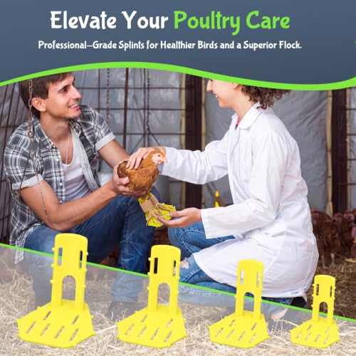 Xuhal 8 Pack Poultry Leg Support Kit with Toe Separator & Bandage 4 Sizes Chicken Splint for Broken Feet & Curled Toes Fixing Fractures, Curled Toes, Bumblefoot in Ducks, Chickens, Geese(Yellow) - color: Yellow