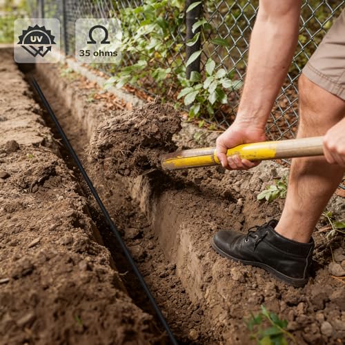 12 ½ Gauge Eeletric Fence Double Insulated Underground Wire, 2.5mm Underground Hard Cable, Direct Burial Electric Fence Wire, 164ft - size: 164 Ft