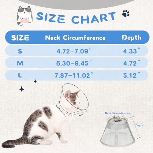 Supet Cat Cone Collar Soft, Air Mesh Recovery Collar to Stop Licking, Breathable Neck Cone Alternative, Lightweight Cat Head Cone Anti Scratch (White,L) - color: White, size: L