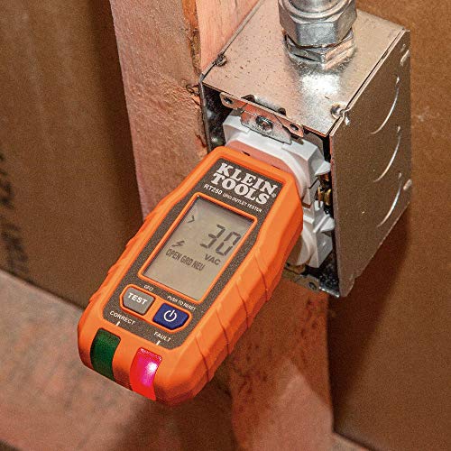 Klein Tools RT250KIT Non-Contact Voltage Tester and GFCI Receptacle Tester with LCD and Flashlight, Voltage Electrical Test Kit - size: Receptacle Tester Electrical Kit