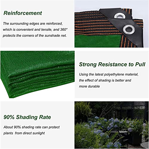90% Sun Shade Cloth 10x13 FT, Sunblock Shade Net for Patios, Gardens, Backyards, Durable HDPE Fabric with Aluminum Grommets, Easy to Install - color: 90% Green, size: 10 x 13 FT