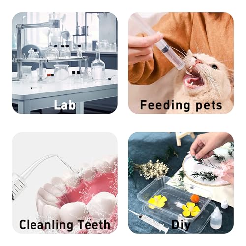 10Pcs 12cc/ml Dental Irrigation Syringes, Curved and Straight Tip, Oral Care Syringe with Measurement Scale for Wisdom Teeth, Tonsil Stones, Mouthwash Cleaning, Pet Feeding, Precision Dispensing