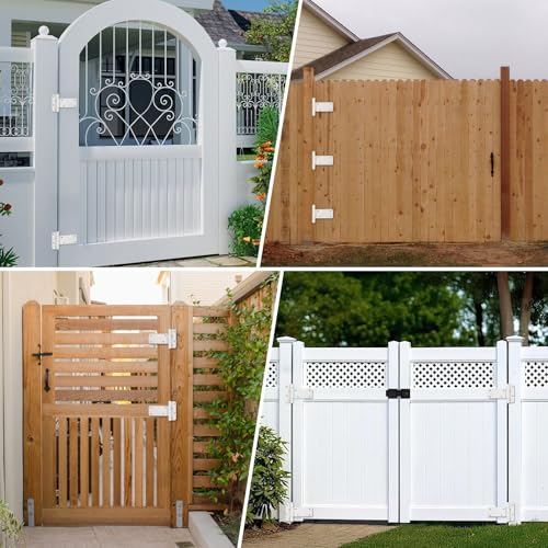 6 Pack 5" Door Hinges,260 Lbs Capacity Heavy Duty Gate Hinges | Matte white T-Strap Shed Gate Hinges,Barn Door, Shed Doors, rust-resistant,durable(5 inch - 6 Pack)-Patent Pending - size: 5 inch - 6 Pack