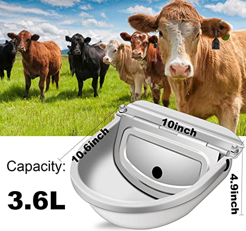 Automatic Livestock Waterer Bowl, 304 Stainless Steel Water Dispenser | Rust-Resistant Stainless Steel, Dual Float Valves, Automatic Refill System, Durable Design For Barns Farms And Outdoor Use